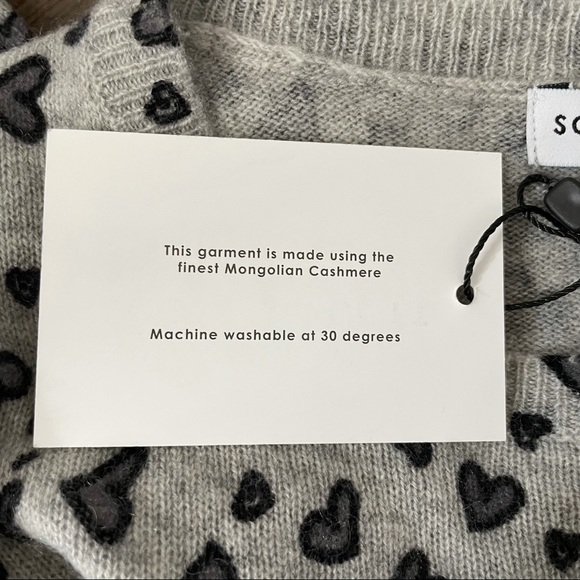 NWT Scott & Scott London Cashmere Hearts Sweater - Picture 6 of 6